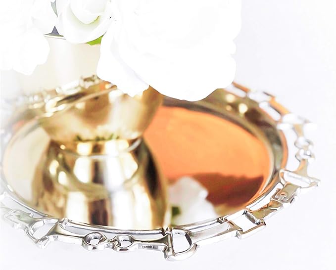 Arthur Court Metal Serving Aluminum Equestrian Round Horse Tray/Platter 12.25 inch Diameter
