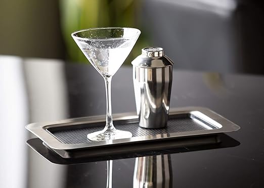 Service Ideas TR137RI Tray with Removable Insert, 11" Rectangular, Stainless Steel, Brushed