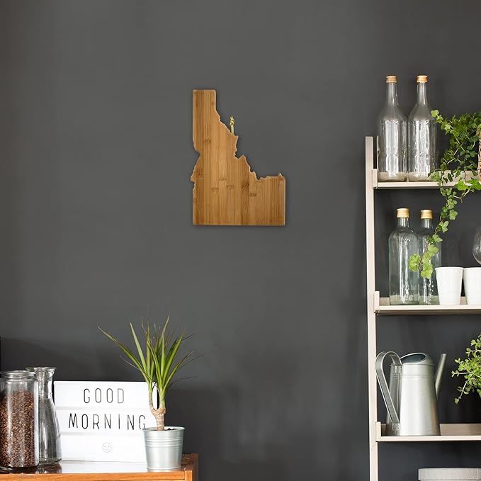 Totally Bamboo Idaho State Shaped Bamboo Serving and Cutting Board