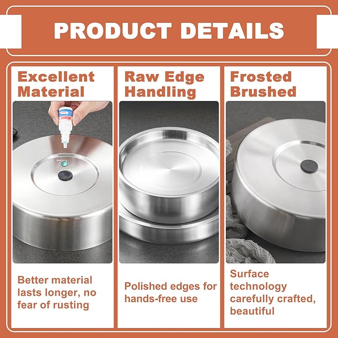 8.4" 304 Stainless Steel Cold Chilled Serving Tray with Ice Chamber, Silver Shrimp Cocktail Serving Dish, Appetizer Cooling Chilled Party Platter with Ice Underneath for Party Buffets (22cm)