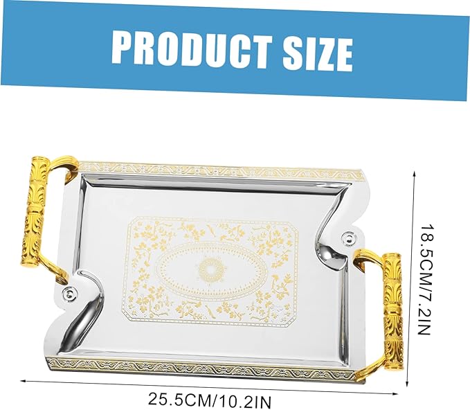 Happyyami Metal Serving Tray Fruit Trays Tiered Dessert Stand Decorative Snack Container