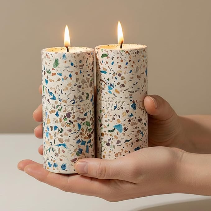 Suri Shabbat Candle Holder – Elegant Shabbat Candlesticks for Jewish Home Décor, Modern Metal Design, Perfect Candle Holders for Sabbath & Gift Giving (Turquoise)