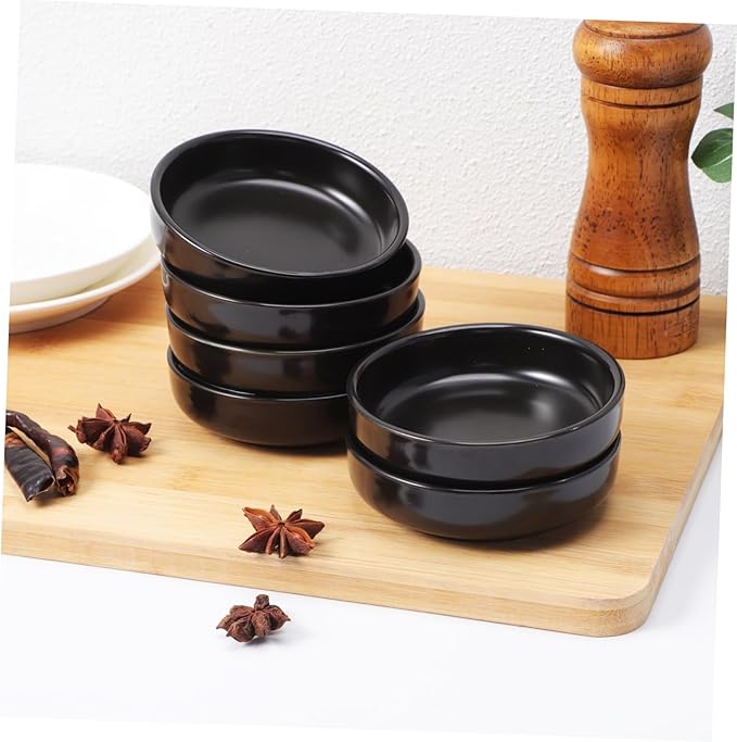 DECHOUS 6pcs Ceramic Dipping Dishes Japanese Style Appetizer Plates for Sushi Sauces and Snacks Elegant Serving Bowls for Condiments and Desserts and Easy to Clean