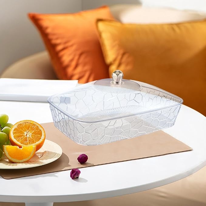 Serving Tray with Lid Fruit Tray Elegant Versatile Organizer Storage Container for New Year Wedding Birthday Celebrations, S