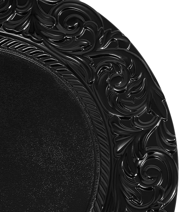Black Plastic Charger Plates Set of 150, 13” Reusable Party Chargers for Dinner Plates, Elegant Round Service Plate Chargers Bulk Decorative for Wedding, Catering Table Decor