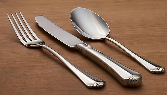 Oneida Golden Juilliard 5 Piece Fine Flatware Set, 18/10 Stainless, Service for 1,Silver