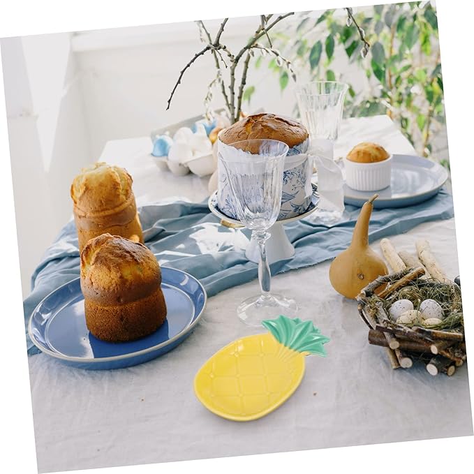2Pcs Small Pineapple Shaped Ceramic Seasoning Dish Stylish Soy Sauce and Vinegar Plates Appetizer and Flavor Dish for Side Sauces Kitchen Decor