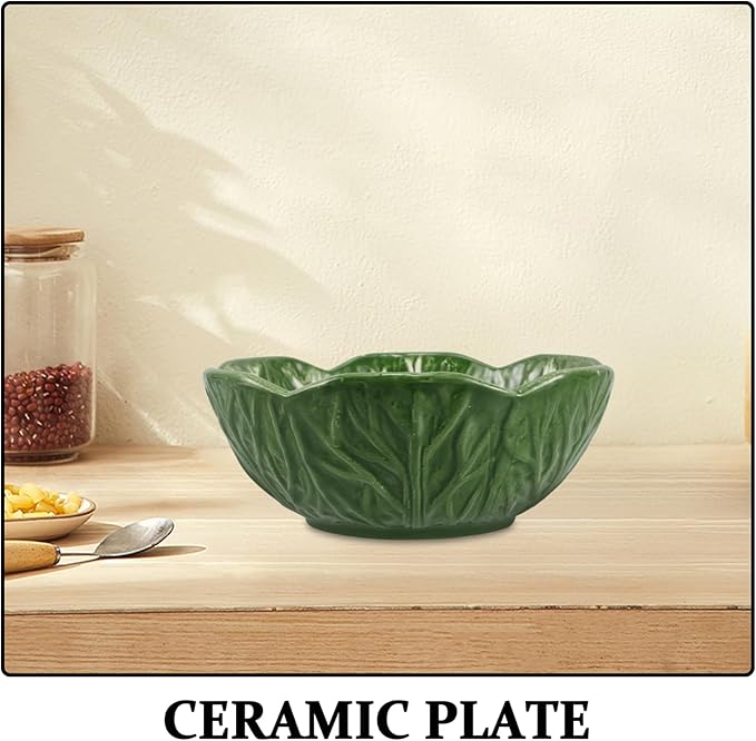 ABOOFAN Ceramic Fruit Plate Cabbage Design Versatile Salad Dessert Servers Tea Room Decorative Plate