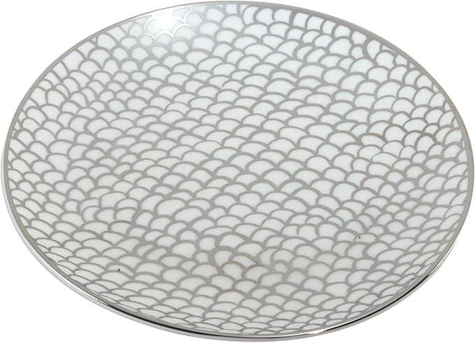 Certified International Mosaic Silver Plated 6" Luncheion/Canape Plates Set of 6 Assorted Designs