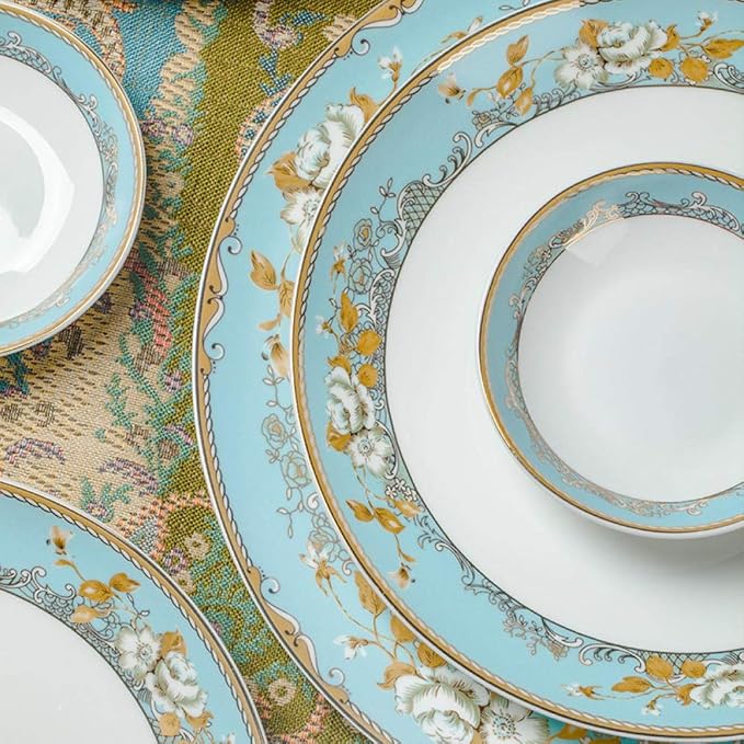 Jingdezhen Ceramic Dinnerware Set Kitchen Tableware Dinner Dish Ceramic Plates and Dishes Bowls 60pcs combination-60pcs WHITE