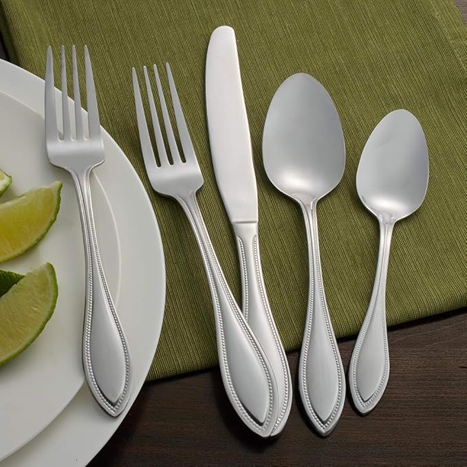 Pfaltzgraff American Bead 20-Piece Stainless Steel Flatware Set, Service for 4