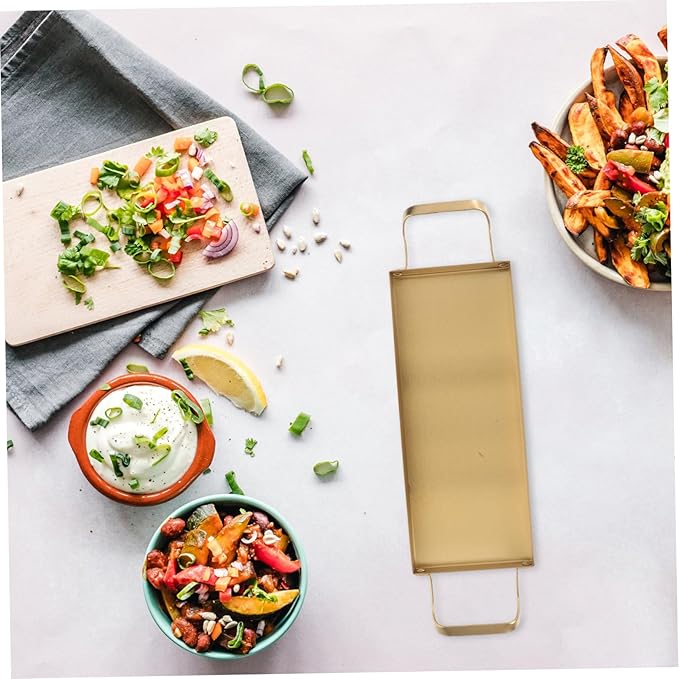Stainless Steel Bbq Tray Brushed Finish Gold Appetizer Platter for Snacks Desserts Versatile Serving Tray