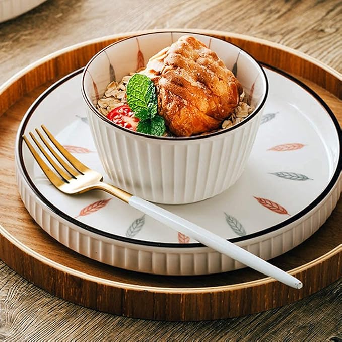 38 Pcs Dinnerware Sets, Chinese Style Porcelain Tableware Set with Plates and Bowls, White Ceramic Dinner Set for Home Kitchen and Dinning, Microwave and Dishwasher Safe,