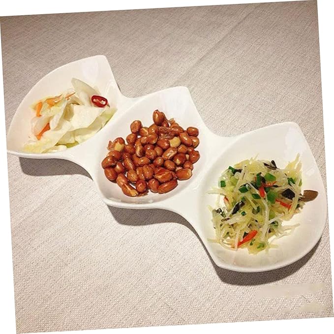 Appetizer Plate Set Three-grid Sauce Dish Perfect for Restaurant Home Hotel Bar