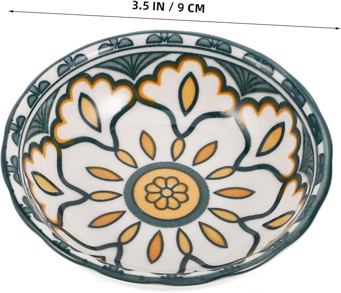 PRETYZOOM Elegant Ceramic Soy Sauce Plate Versatile Condiment Bowl Sushi Dipping Side Dish Serving Appetizer Plate
