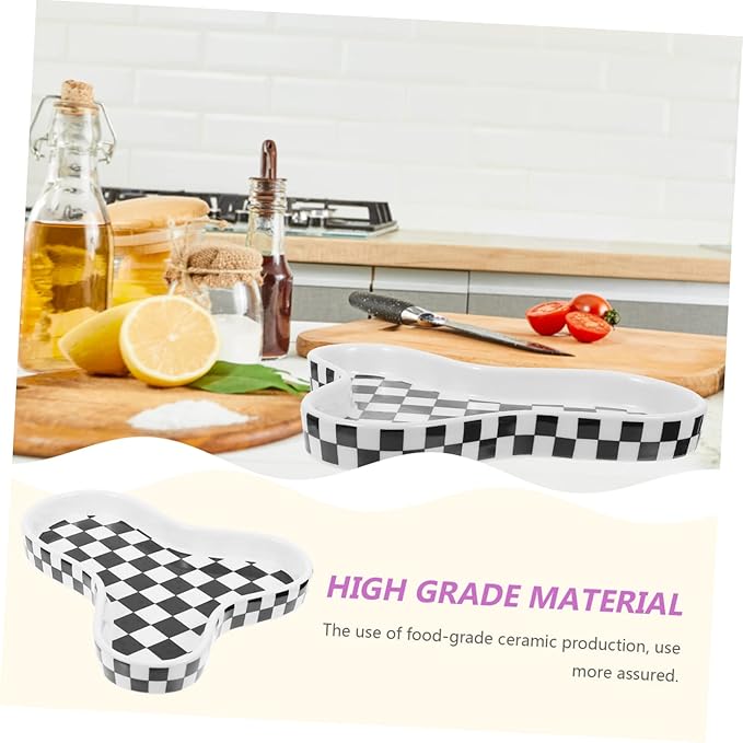 Cute Floral Ceramic Plate Multi-function Food Serving Dish for Family Gatherings Parties Weddings