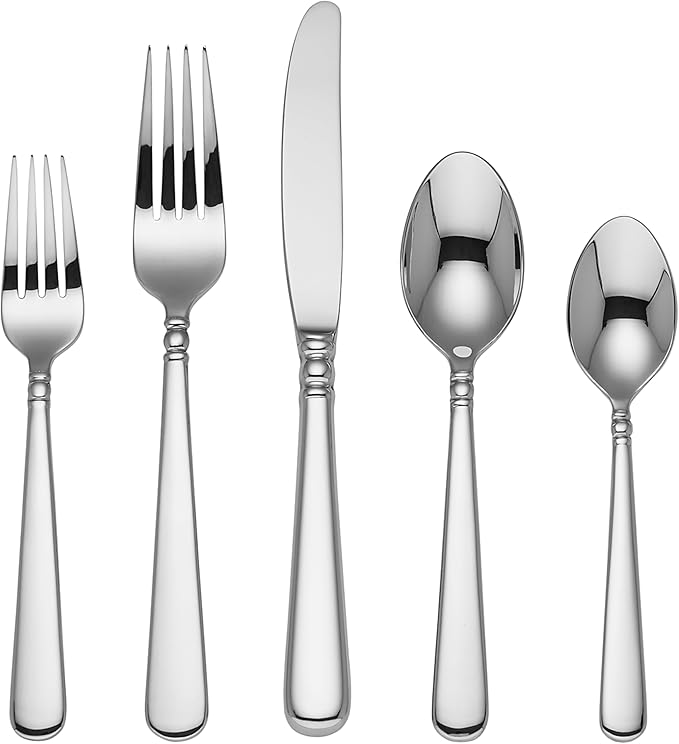 Lenox Pearl Platinum Stainless-Steel 5-Piece Place Setting, Service for 1 -