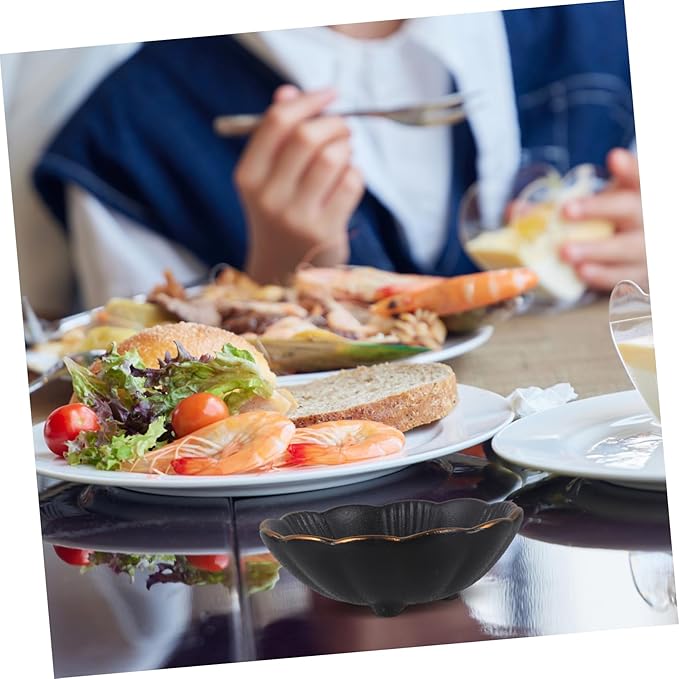 Healifty 1pc Ceramic Sauce Dish Rim Appetizer Plate for Dipping Sauces for Catering and Restaurants Easy to Clean Frosted Bottom for Stability