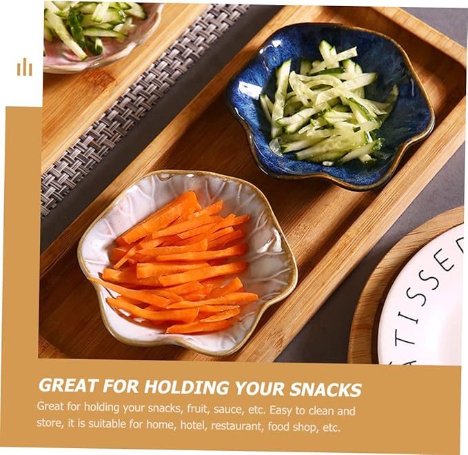 2pcs Dipping Sauce Dish Multi-purpose Appetizer Plates for Home Use for Soy Sauce Vinegar and Snacks Lightweight and Easy to Clean