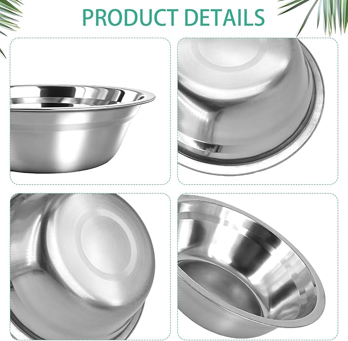 14 Pcs Stainless Steel Mixing Bowls Bulk, 8.66 x 5.1x 3 Inch Silver Metal Salad Bowl, Reusable Nesting Container, Food Baking Container, for Hotel Restaurant Home Kitchen