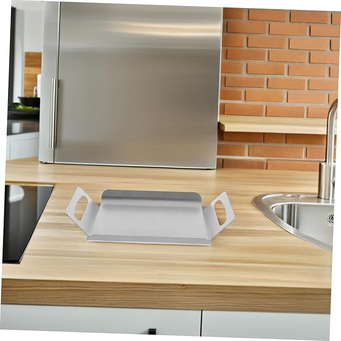 Garneck Korean Style Stainless Steel Bread Tray Silver Multi-Purpose Platter Snack Dishes Cake Tray Portable Serving Platter