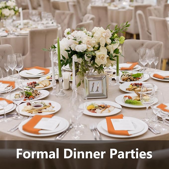 Pastel Orange Linen Feel Napkins with Flatware Pocket, 50 Pack Cloth Like Pre-Folded Napkins for Silverware, Guest Hand Towel for Dinner Party Wedding Decoration (16. x 15.5 inch)