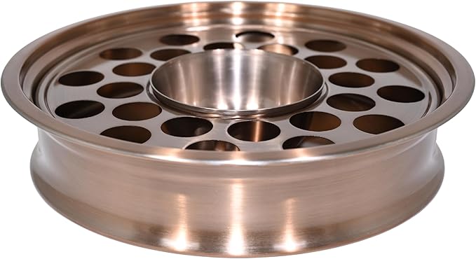 Communion Tray | Holy Stackable Cup Trays for Churches | Portable Communion Tray with 24 Holes Disk | Stainless Steel – Rose Gold Copper Finish