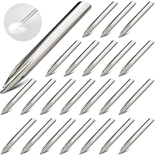 Zonon 24 Pcs 6 Inch Lab Spatula Stainless Steel Micro Lab Scoop Spatula Metal Bead Scoop with Rounded Pointed Ends Laboratory Sampling Curved Spoon for Mixing Powders Pastes Transferring Tool