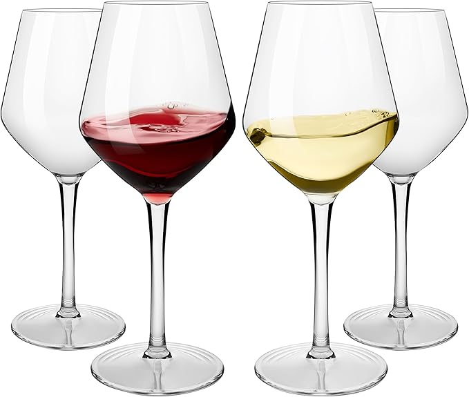 HAHASHOW Floating Wine Glasses for Pool,15 oz Unbreakable Tritan Plastic Red Wine Glasses Dishwasher Available, Set of 4, for Picnic, Poolside,Wedding,Party Gift