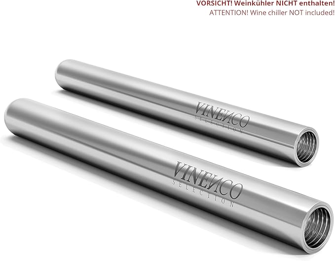 Vinenco 2 Extra Stainless Steel Chill Rods for your Wine Cooler Set | Design Bar Accessory Men Women
