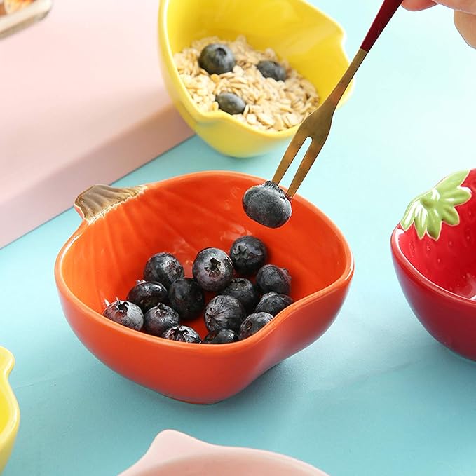 HEXEH Salad Plate Exquisite Fruit Shape Snack Dish Ceramic Soy Sauce Dipping Bowls Side Dishes for Snack Sushi Fruit Appetizer Dessert 2pcs Plastic Plate (Color : C)