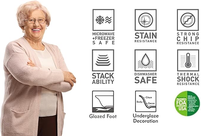 Tudor Royal 12-Piece Round Porcelain Dinnerware Set, Service for 4 - Majolica Design, Multicolor Floral, Plates Bowls Mugs Dishes, Premium Quality Tableware, Unique Pattern, Glossy
