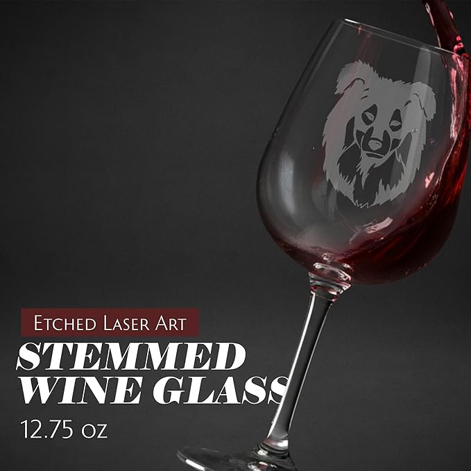 Miniature Australian Shepherd Dog Personalized Custom Themed Etched 12.75oz Wine Glass