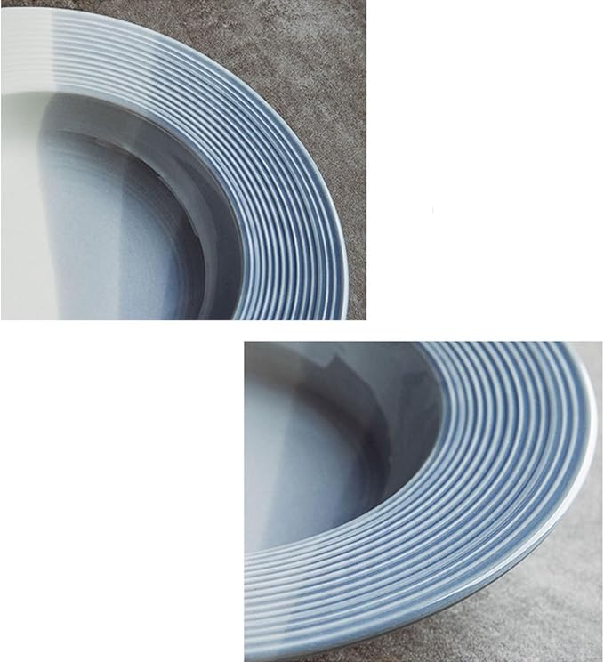 Dinner Plates Simple Ceramic Straw Hat Plate French Pasta Plate Soup Plate Deep Dish Salad Plate Commercial Plates Kitchen Dinnerware, Dingzhebo2022