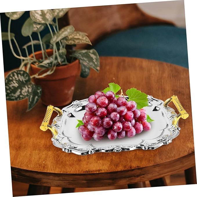 Cabilock Jewelry Tray Dishes Platters for Appetizer Fruits Serving Tray Versatile Serving Plate Antiquely Elegant