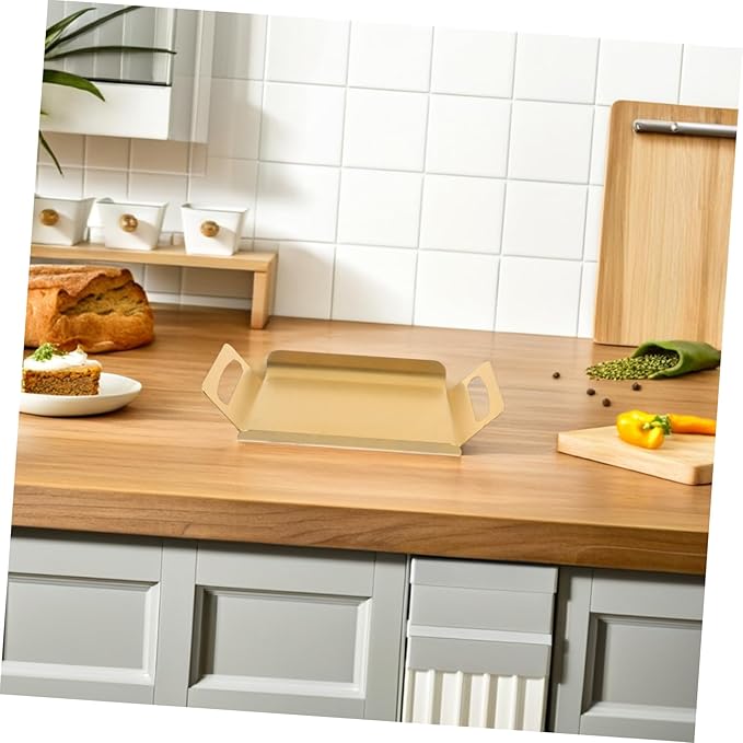 Decorative Stainless Steel Serving Tray with Handles Thickened Buffet Platter for Parties and Events Elegant Design for Snacks Desserts Tea