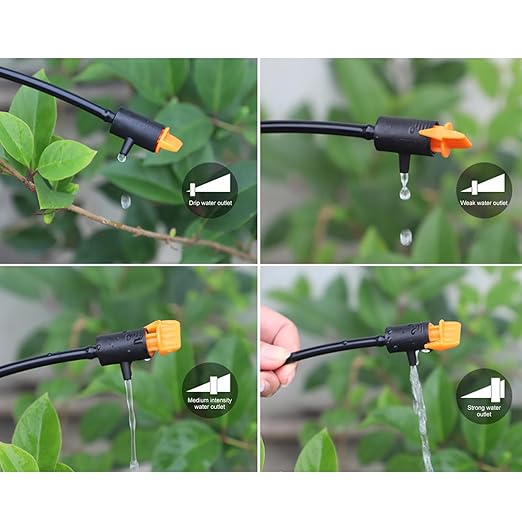 10 Pieces Drip Emitter,Adjustable Flag Irrigation Dripper for Garden Trees and Shrubs Watering,for Succulents Plants Lawn Flower Irrigation System