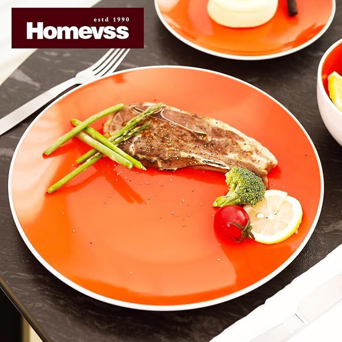 Stoneware Coupe Shape 12pc Dinnerware Set, Outside White + Inside Coral