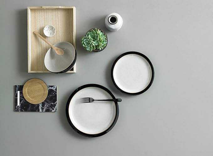 Denby Elements Black 4 Piece Dinnerware Set, 406048552