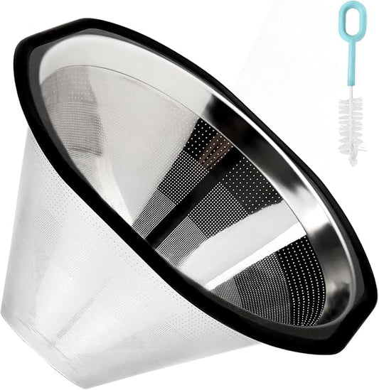 𝙐𝙥𝙜𝙧𝙖𝙙𝙚𝙙 Reusable Metal Filters for Kalita 185 Pour Over Coffee Drippers and OXO 8 Cup Single Serve Coffee Makers, Reusable Coffee Filter Long-Lasting, Cost-Saving, -3 Year Warranty.