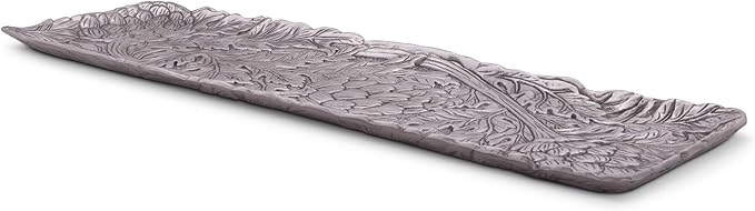Arthur Court Horse Artichoke Metal Serving Tray for Serving Food, Snacks, Desserts Platter Cheese Platter - Silver Artichoke Style 19.25 inch x 6 inch