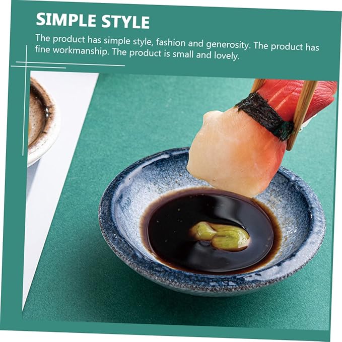 OUNONA 5pcs Dipping Plates Ceramic Sauce Dishes Seasoning Bowls for Appetizers Desserts Easy to Carry