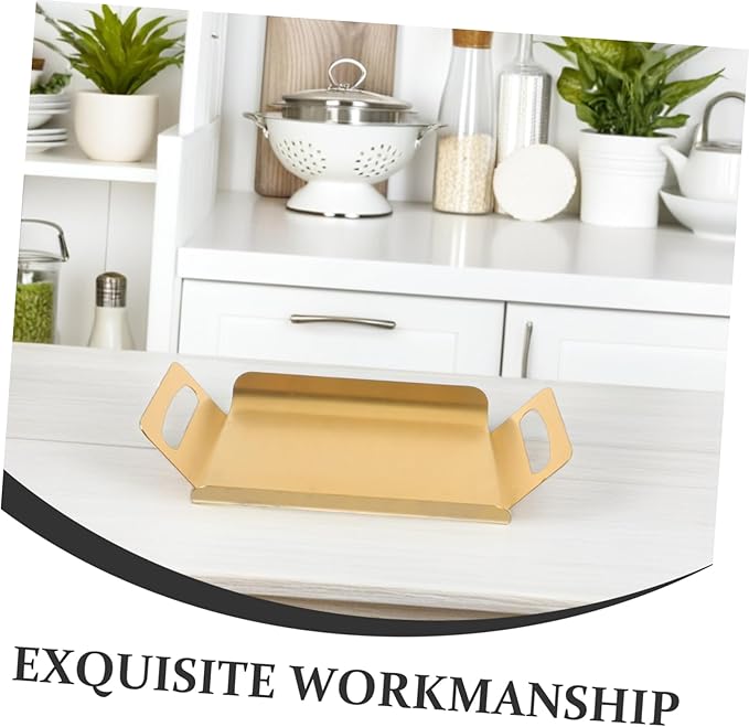 Decorative Stainless Steel Serving Tray with Handles Thickened Buffet Platter for Parties and Events Elegant Design for Snacks Desserts Tea