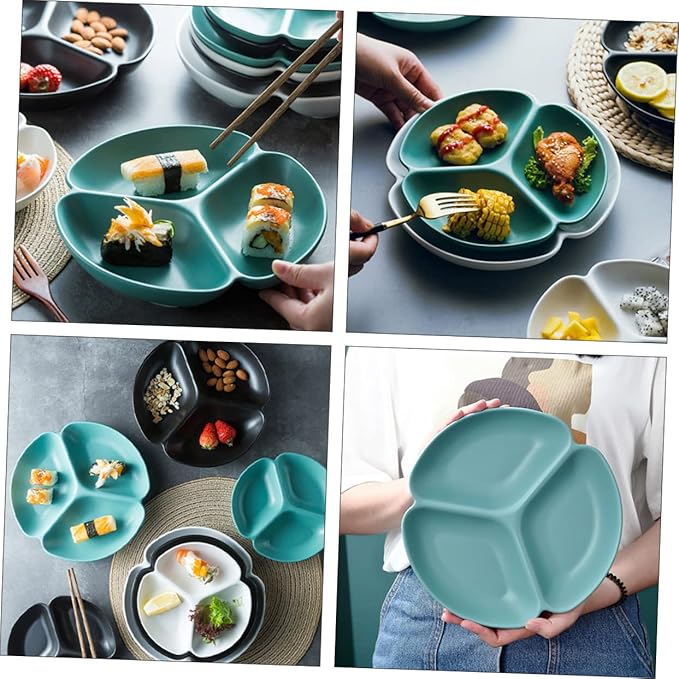 STOBAZA Ceramic Food Serving Plate Divided Serving Tray Appetizer Platter Platter