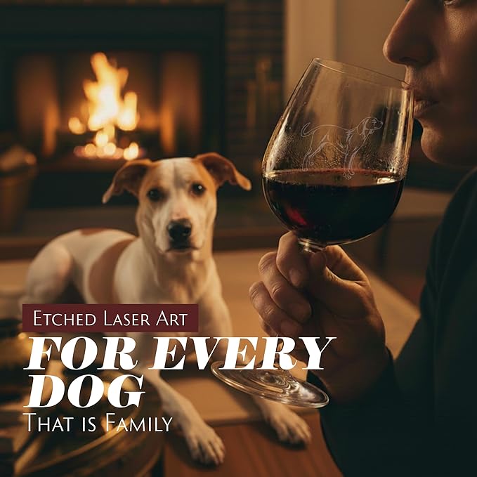 Etched Laser Art Billy Personalized Dog Themed Etched 12.75oz Wine Glass Custom Dog Breed Wine Glasses, Ideal for Pet Lovers, Unique Birthday Gift for Men & Women, Personalized Gift