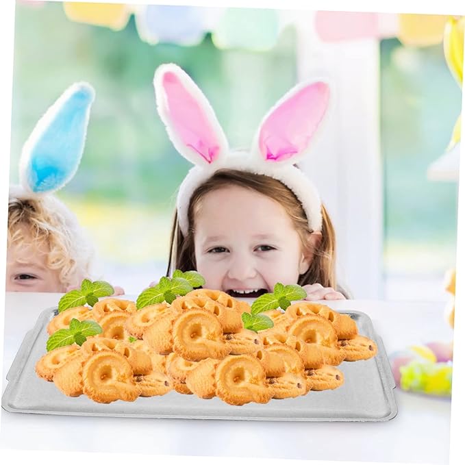 Mobestech Rectangular Serving Tray Practical Stainless for Desserts Snacks and Food Storage for Parties and Everyday Use