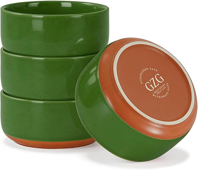 GZG 6 Inch Ceramic Cereal Bowls Set of 4, 28oz Large Soup Salad Pasta Bowls, Porcelain Oatmeal Bowl for Kitchen, Microwave & Dishwasher Safe