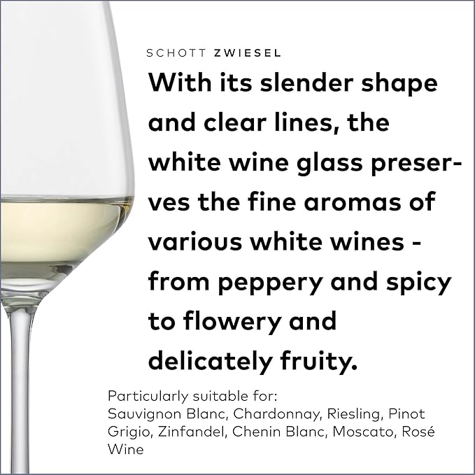 SCHOTT ZWIESEL Tulip White Wine Glass (Set of 4), Wine Glasses for White Wine, Dishwasher-Safe Tritan Crystal Glasses, Made in Germany (12 Ounce)