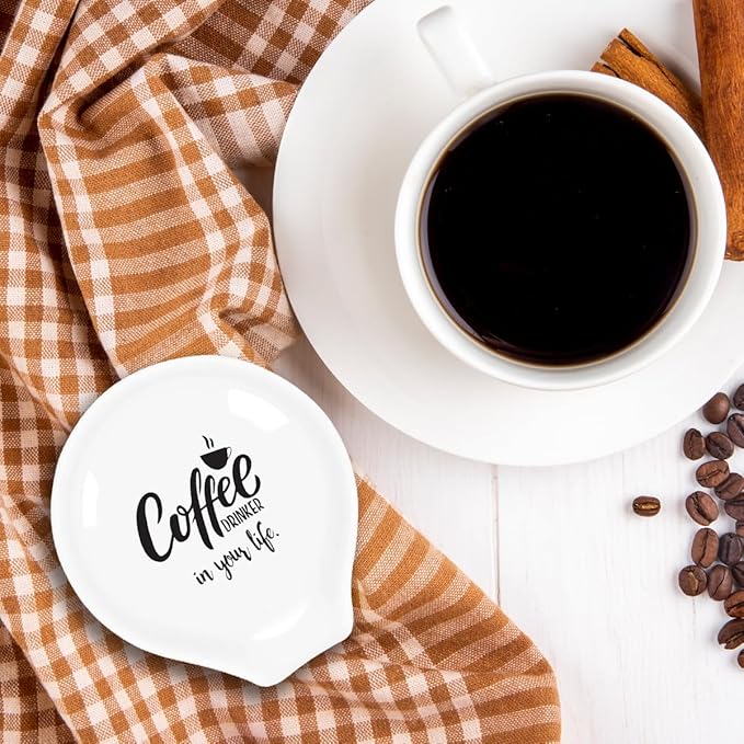 Funny Coffee Spoon Holder-Coffee Spoon Rest-Cafe Bar Station Accessories-Coffee Drinker In My Life Sign