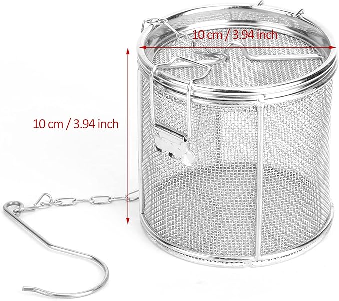 Mesh Tea Ball, Stainless Steel Tea Infuser Strainers Reusable Tea Filter Bags Diffusers with Chain Hook and Lid (10 * 10cm)